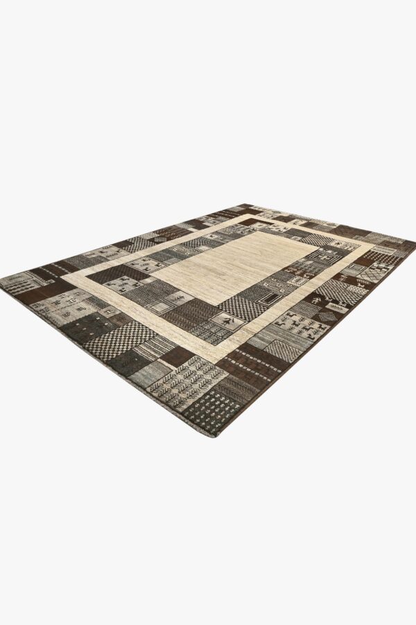 Darya Natural Colour Animal Print Handknotted Afghan Rug 295cm x 205cm / 9ft 8in x 6ft 9in - Image 4