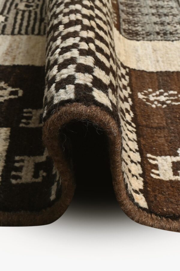 Darya Natural Colour Animal Print Handknotted Afghan Rug 295cm x 205cm / 9ft 8in x 6ft 9in - Image 5