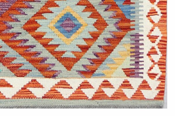 Afghan Kilim Runner 245cm x 73cm / 8ft x 2ft 5in - Image 3