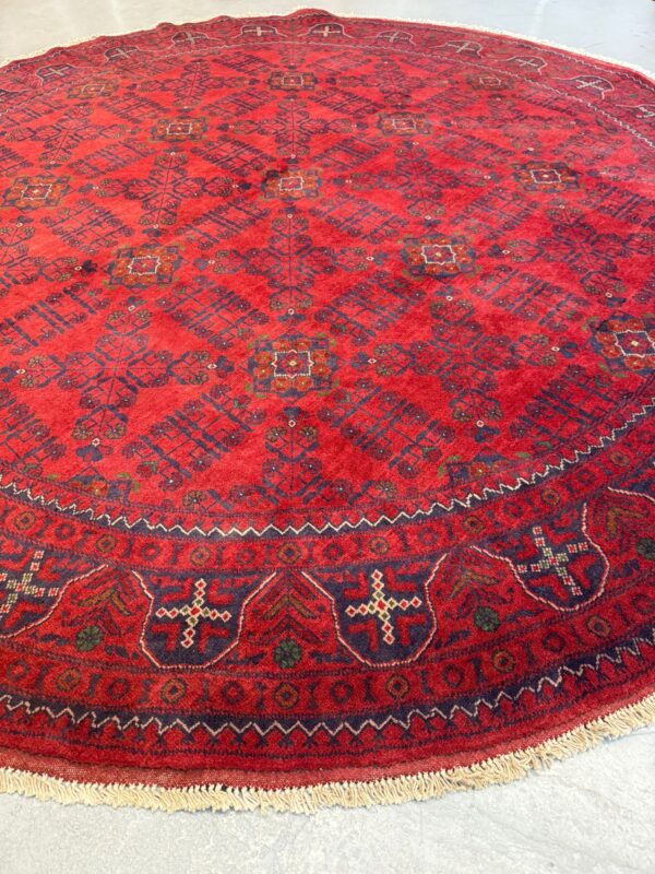 Afghan Khan Circular Rug 255cm Diameter /  8ft 4in Diameter - Image 4
